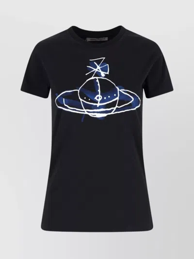 Vivienne Westwood Short Sleeves Crew Neck Graphic Print In Black