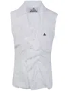 Vivienne Westwood Draped Buttoned Collared Sleeveless Top