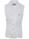 Vivienne Westwood Draped Buttoned Collared Sleeveless Top