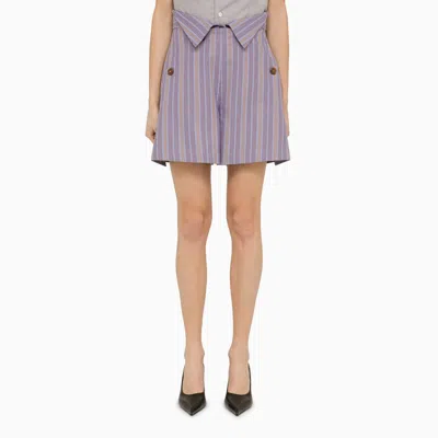 Vivienne Westwood Short W Cj Lilac Striped Cotton Women In Purple