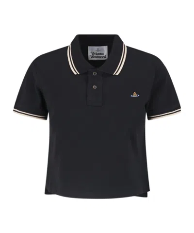 Vivienne Westwood Short-sleeved Polo Shirt In Black