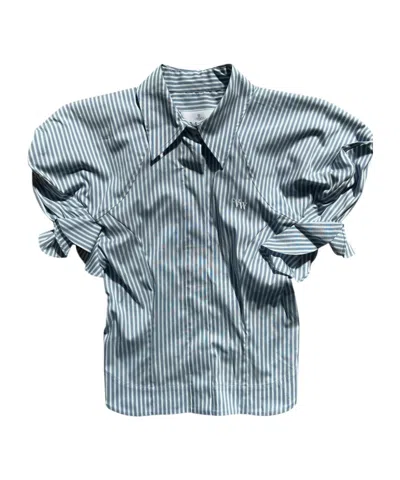 Vivienne Westwood Short-sleeved Striped Shirt In Blue