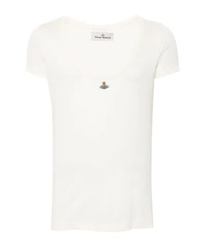 Vivienne Westwood Orb-embroidered Scoop-neck T-shirt In Multi