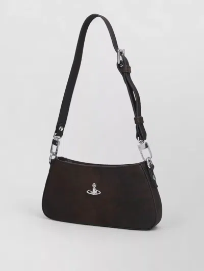 Vivienne Westwood Shoulder Bag Adjustable Strap Metal Hardware In Black