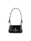 Vivienne Westwood Rectangular Black Handbag With Silver Emblem In Black
