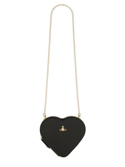 Vivienne Westwood Shoulder Bag "heart" In Black