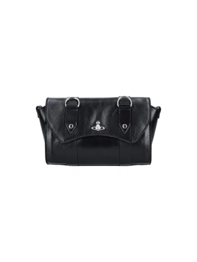 Vivienne Westwood Kimmy Orb Shoulder Bag In Black