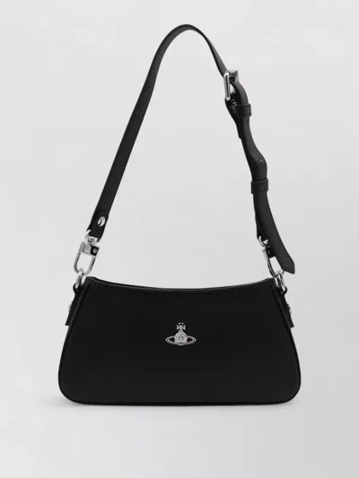 Vivienne Westwood Tasha Shoulder Phone Bag Faux Leather Black-3d-orb