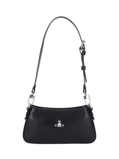 Vivienne Westwood Tasha Shoulder Phone Bag Faux Leather Black-3d-orb