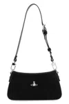 Vivienne Westwood Tesha Suede Shoulder Bag With Adjustable Strap In Black