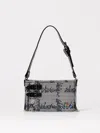 Vivienne Westwood Check Pattern Cotton Shoulder Bag In Gray