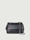Vivienne Westwood Black Leather Shoulder Bag In Black