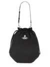 Vivienne Westwood Drawstring Pouch Handbag In Black