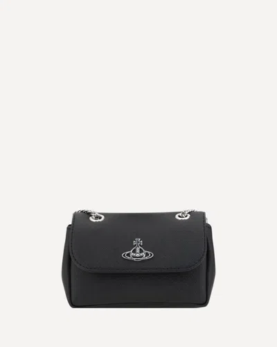 Vivienne Westwood Shoulder Bag With Orb Plaque In Black