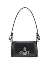 Vivienne Westwood Orb-embellished Patent Leather Shoulder Bag In Black