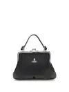 Vivienne Westwood Granny Frame Faux Leather Top Handle Bag In Black