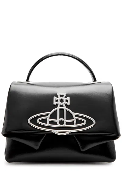 Vivienne Westwood Sibyl Leather Top Handle Bag In Black