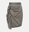 Vivienne Westwood Mini Side Panther Skirt Cotton Satin Grey 40 Women In Grey