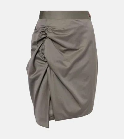 VIVIENNE WESTWOOD SIDE PANTHER COTTON SATIN MINISKIRT