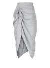 Vivienne Westwood Mens Multi Side Panther Check Wool-linen Blend Midi Skirt In Gray