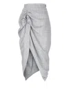 Vivienne Westwood Mens Multi Side Panther Check Wool-linen Blend Midi Skirt In Blue