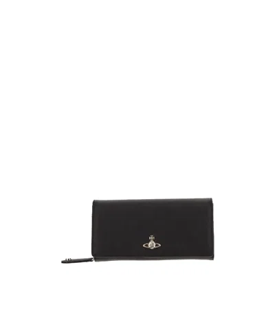 Vivienne Westwood Orb-plaque Wallet In Black