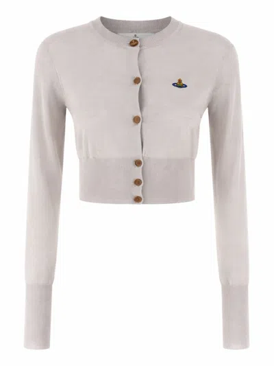 Vivienne Westwood Silk And Wool Blend Cardigan In Gray