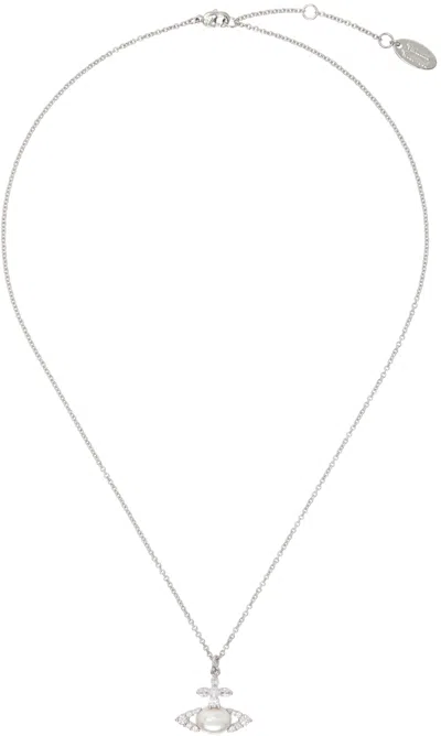 Vivienne Westwood Silver Ada Pendant Necklace In White