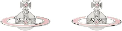Vivienne Westwood Silver & Pink Small Neo Bas Relief Earrings In P439 Platinum/vintag