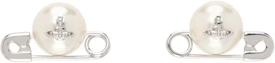 Vivienne Westwood Silver & White Jordan Earrings In Metallic