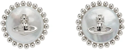 Vivienne Westwood Silver & White Neyla Earrings In Metallic