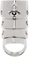 Vivienne Westwood Armor Shaped Ring In Platinum