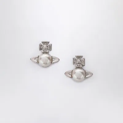 VIVIENNE WESTWOOD SILVER BALBINA EARRINGS WITH PEARL