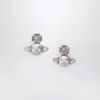 Vivienne Westwood Silver Balbina Earrings With Pearl In Silver