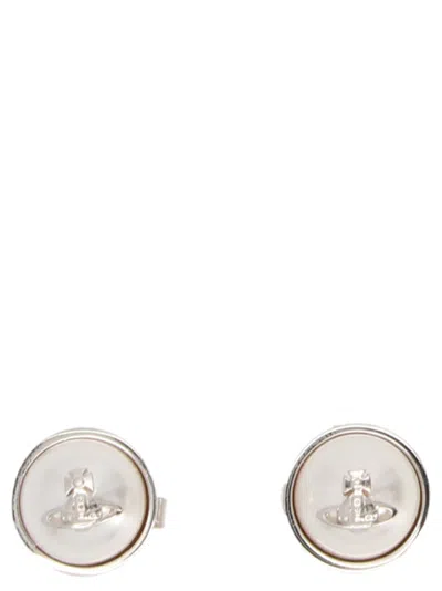 Vivienne Westwood Silver Beatles Stud Earrings In Multi