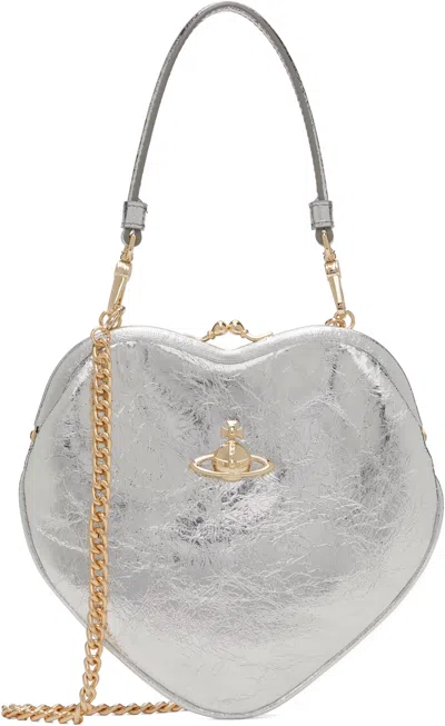 Vivienne Westwood Silver Belle Heart Frame Bag In Q401 Silver