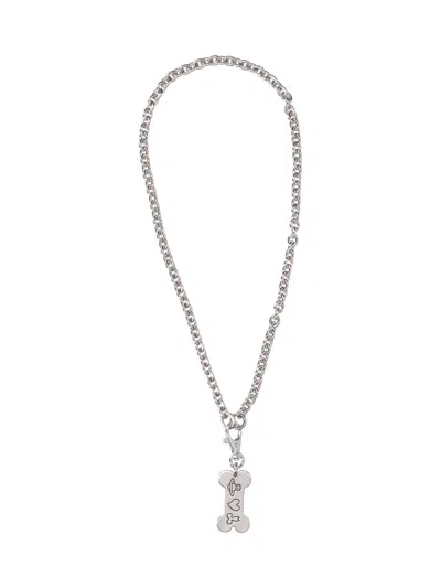 Vivienne Westwood Silver Bone Pendant Chain Necklace
