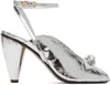 Vivienne Westwood Silver Bow Peep Heels In Q401 Silver