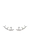 Vivienne Westwood Crystal Stud Unique Shape Earrings In Neutral