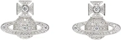 Vivienne Westwood Silver Carmela Bas Relief Earrings In P102 Platinum/whit