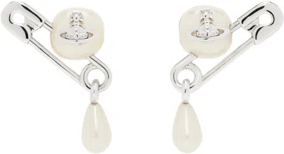 Vivienne Westwood Silver Claude Small Stud Earrings In Ss25-p103