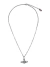 Vivienne Westwood Silver-colored Necklace With Orb Pendant In Brass Woman In Gray