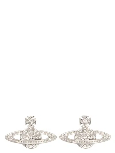 Vivienne Westwood Silver Crystal Embellished Earrings