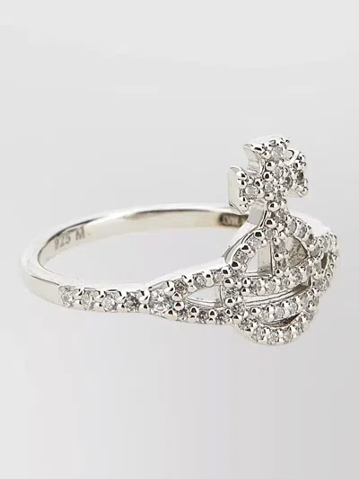Vivienne Westwood Silver Crystal-embellished Ring In Metallic