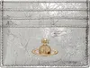 Vivienne Westwood Silver Flat Metallic Crinkle Card Holder In Ss25-q401