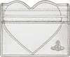 Vivienne Westwood Silver Heart Card Holder In Gray