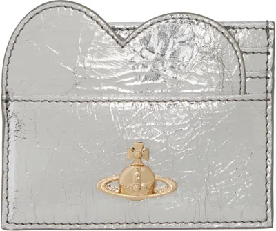 Vivienne Westwood Silver Heart Card Holder In Q401 Silver