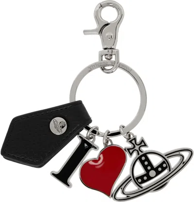 Vivienne Westwood Heart Charm Metal Keyring Accessory In Black