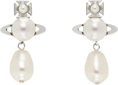 Vivienne Westwood Silver Inass Earrings In P103 Platinum/crea