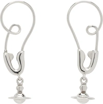 Vivienne Westwood Silver Large Maxima Earrings In Ss25-p019